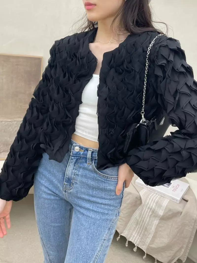Monosenso - Korean Women Fashion - #restrostyle - Wave Frill Jacket - 5