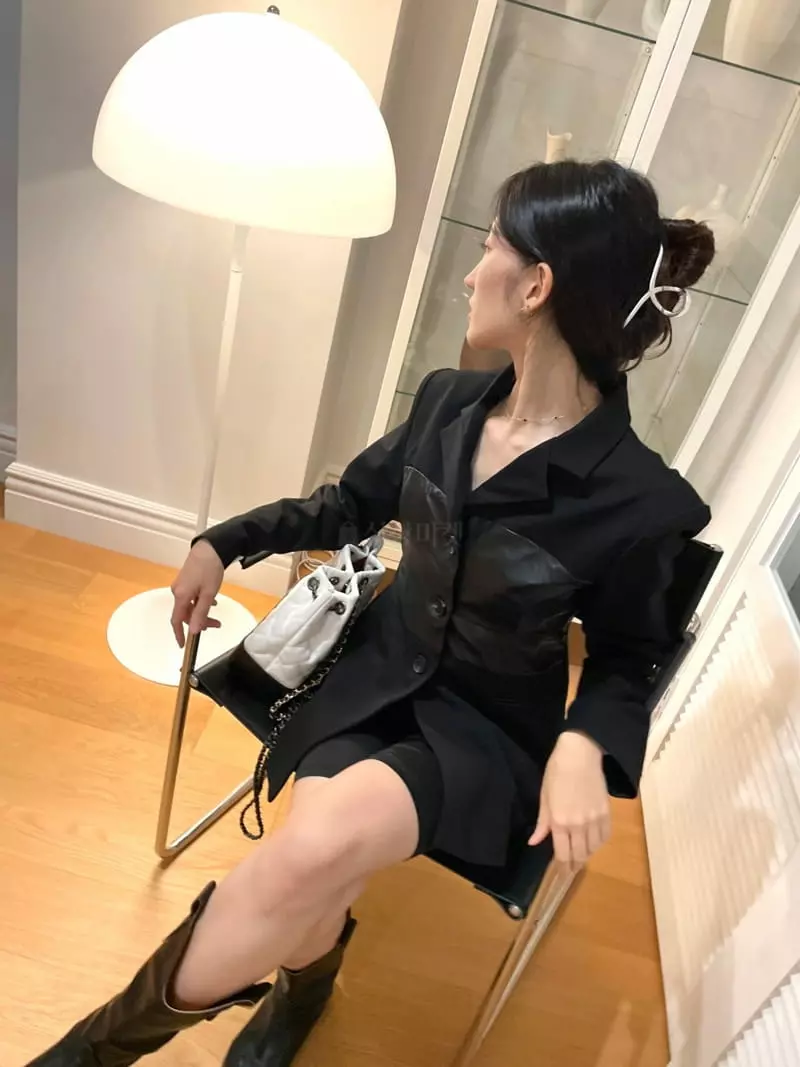 Monosenso - Korean Women Fashion - #restrostyle - Leather Color Jacket - 3