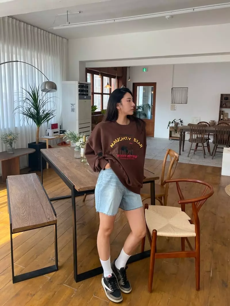 Monosenso - Korean Women Fashion - #shopsmall - Bear Boxy Sweatshirt - 8