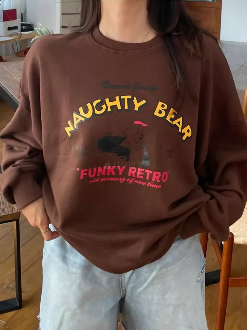 Monosenso - Korean Women Fashion - #thelittlethings - Bear Boxy Sweatshirt - 10
