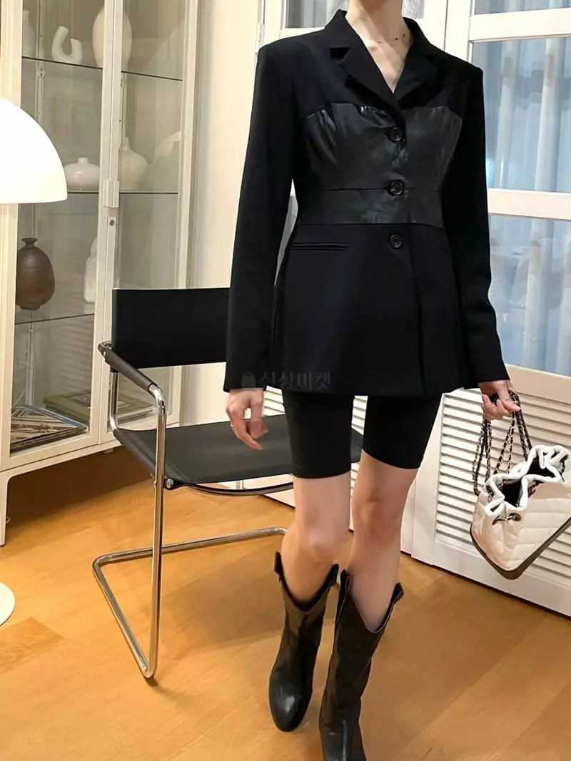 Monosenso - Korean Women Fashion - #vintagekidsstyle - Leather Color Jacket
