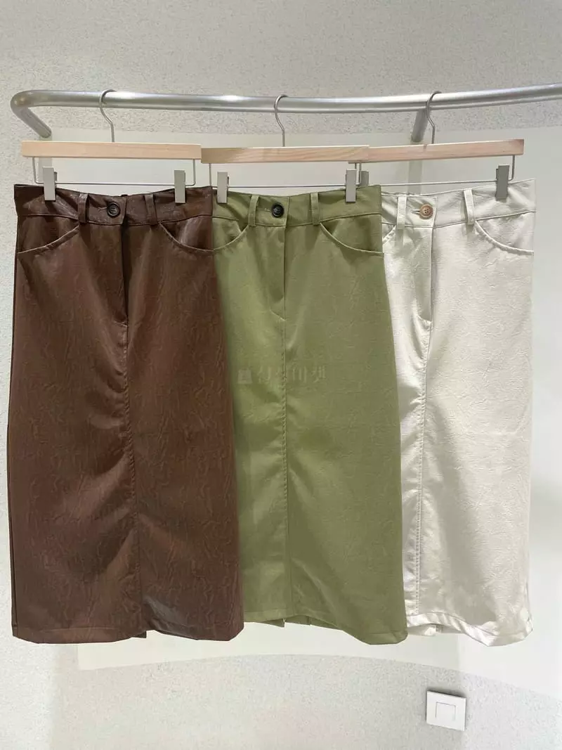 Monosenso - Korean Women Fashion - #womensfashion - Shine Slit Skirt - 6