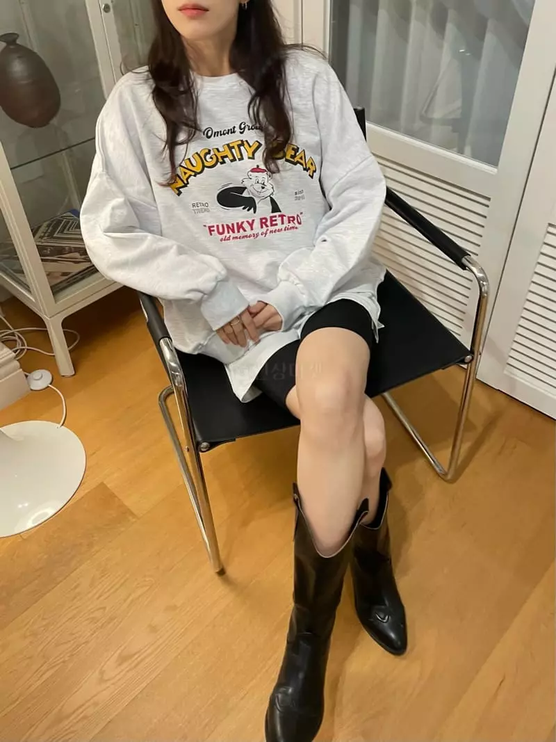 Monosenso - Korean Women Fashion - #womensfashion - Bear Boxy Sweatshirt - 2
