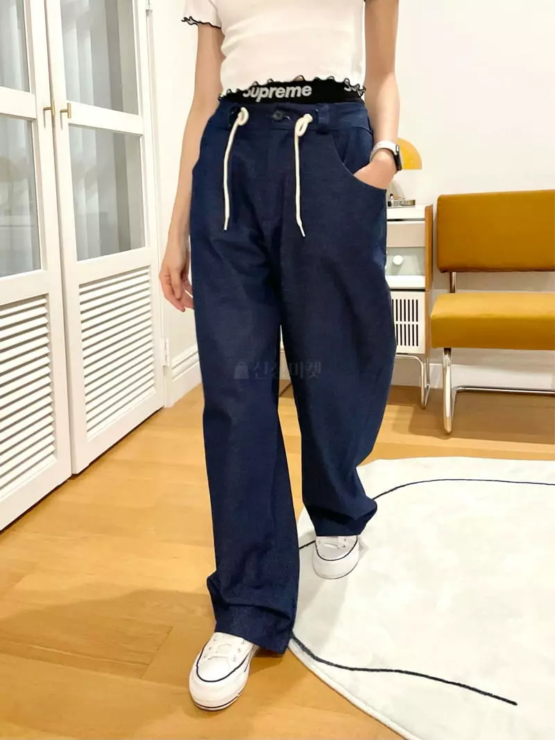 Monosenso - Korean Women Fashion - #womensfashion - Denim String Wide Pants - 11