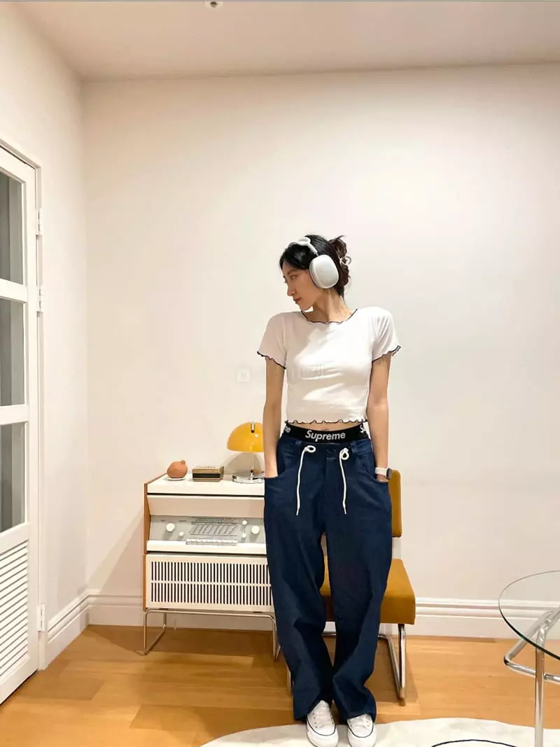 Monosenso - Korean Women Fashion - #womensfashion - Denim String Wide Pants - 7