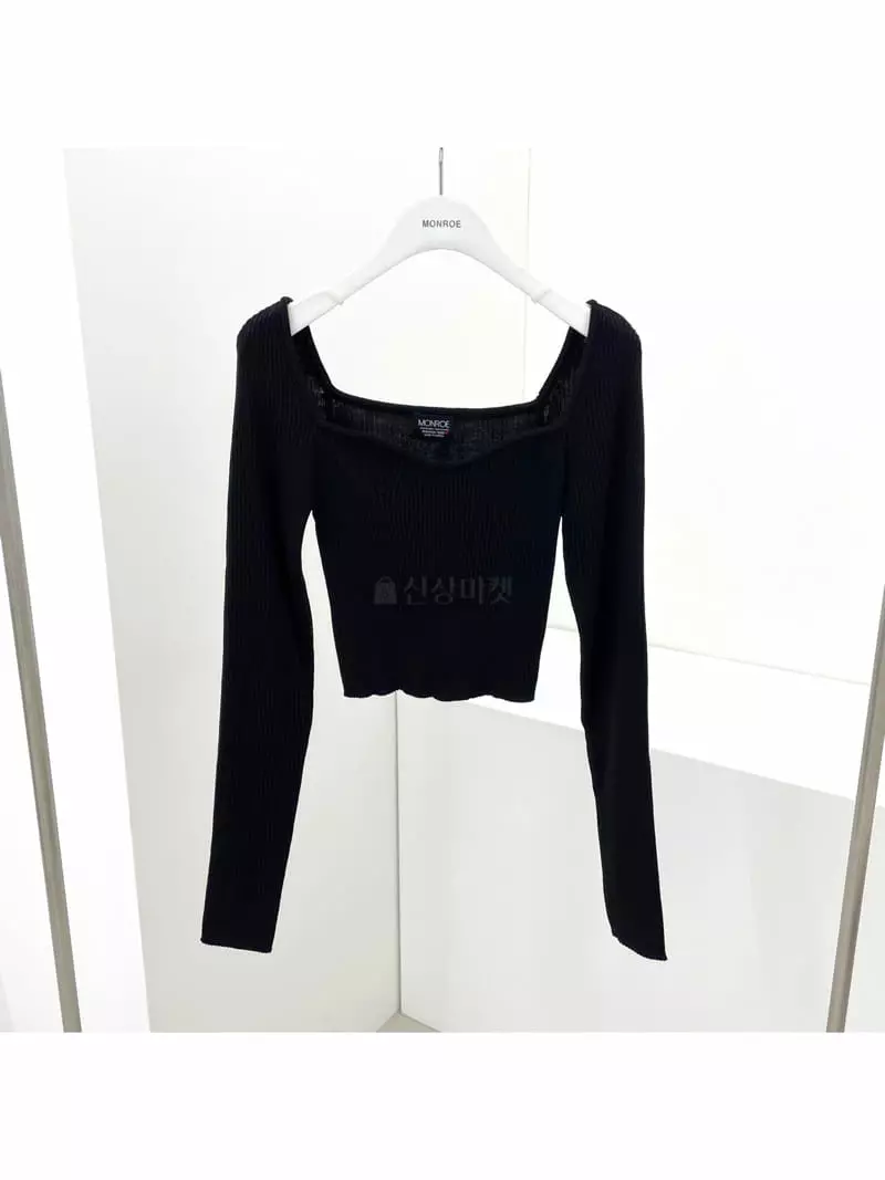 Monroe - Korean Women Fashion - #momslook - Sleeves Wave Rib Knit Tee - 2