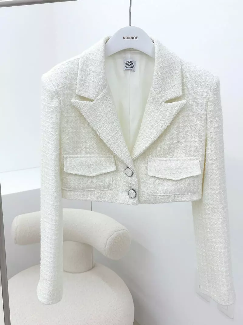 Monroe - Korean Women Fashion - #vintageinspired - Pocket Twid Jacket