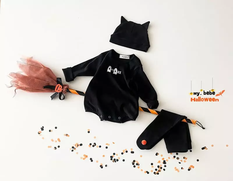 My Bebe - Korean Baby Fashion - #babyboutique - Bebe Halloween Bodysuit with Bonnet