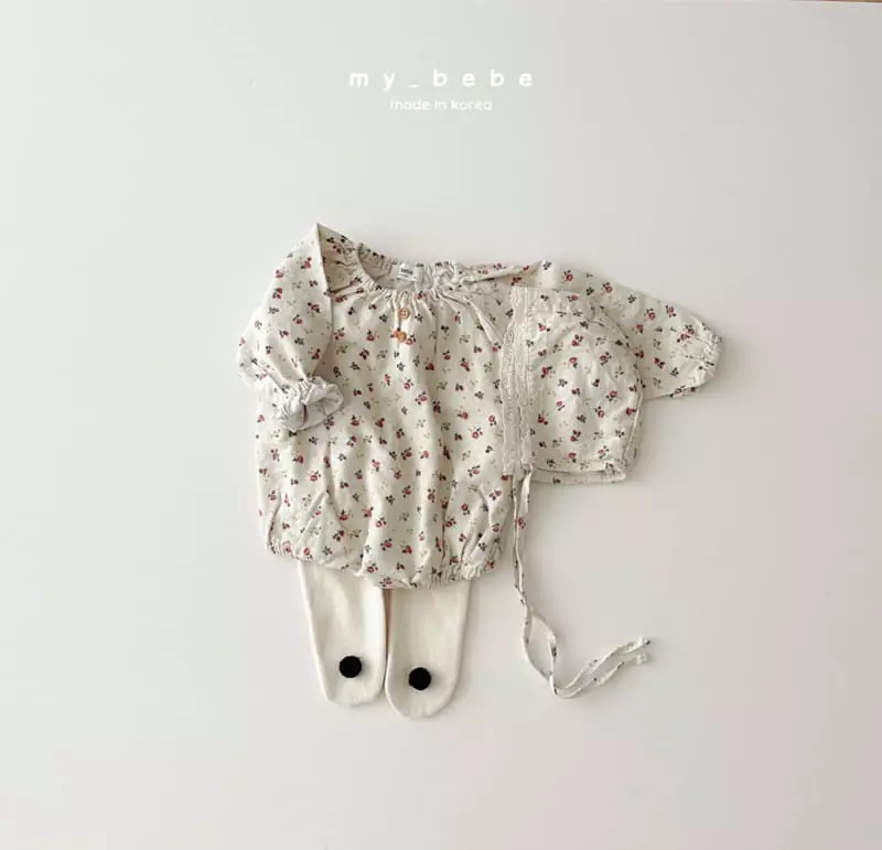 My Bebe - Korean Baby Fashion - #babyboutiqueclothing - Lolo Shirring Bodysuit Set - 8