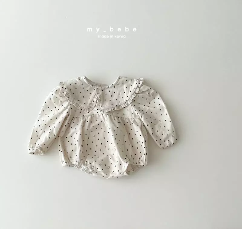 My Bebe - Korean Baby Fashion - #babyboutiqueclothing - Frill Collar Bodysuit - 7