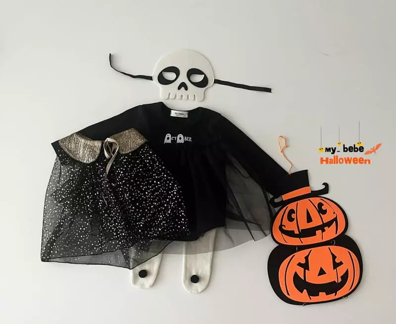 My Bebe - Korean Baby Fashion - #babyboutiqueclothing - Bebe Halloween Sha Bodysuit with Bonnet - 4