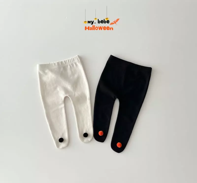 My Bebe - Korean Baby Fashion - #babyclothing - Halloween Pong Pong Foot Leggings