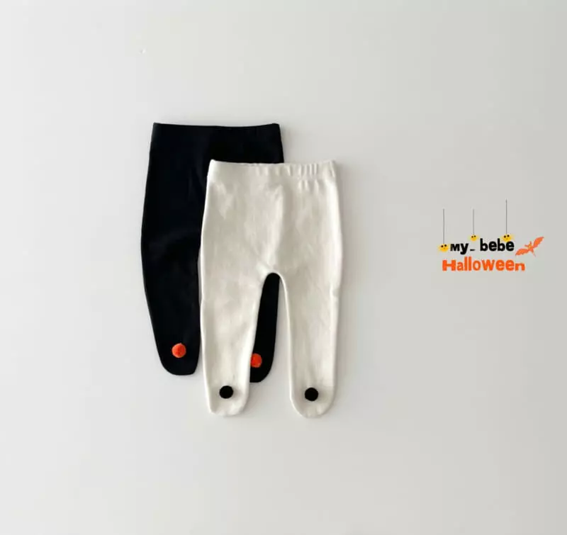 My Bebe - Korean Baby Fashion - #babyfever - Halloween Pong Pong Foot Leggings - 3