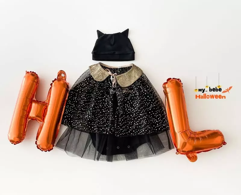 My Bebe - Korean Baby Fashion - #babygirlfashion - Bebe Halloween Sha Bodysuit with Bonnet - 7