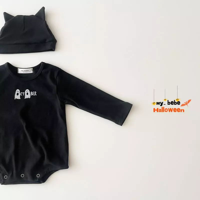 My Bebe - Korean Baby Fashion - #babygirlfashion - Bebe Halloween Bodysuit with Bonnet - 6