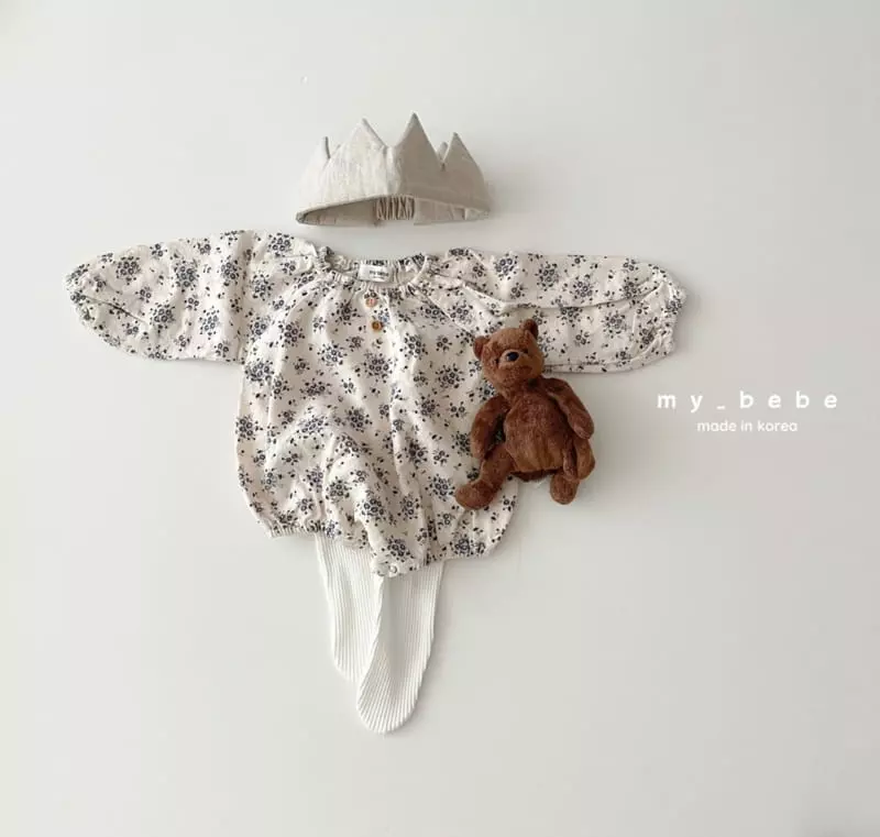 My Bebe - Korean Baby Fashion - #babygirlfashion - Lolo Shirring Bodysuit Set - 12