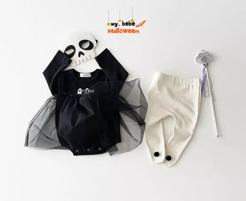My Bebe - Korean Baby Fashion - #babyoninstagram - Bebe Halloween Sha Bodysuit with Bonnet - 9