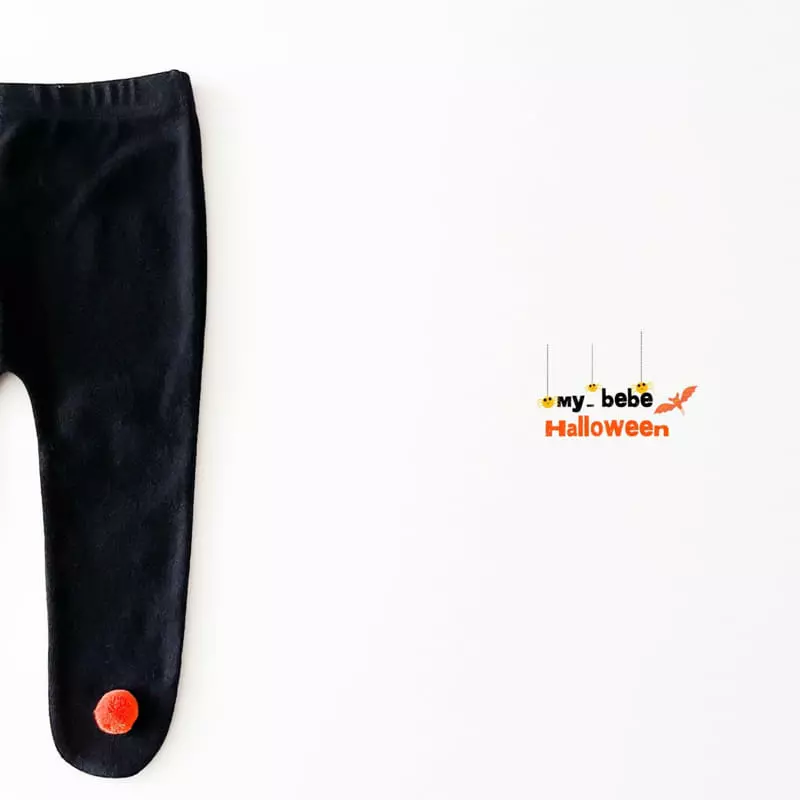My Bebe - Korean Baby Fashion - #babyootd - Halloween Pong Pong Foot Leggings - 7