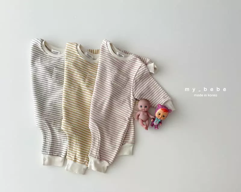 My Bebe - Korean Baby Fashion - #babyootd - Stripes Bodysuit 22 - 2