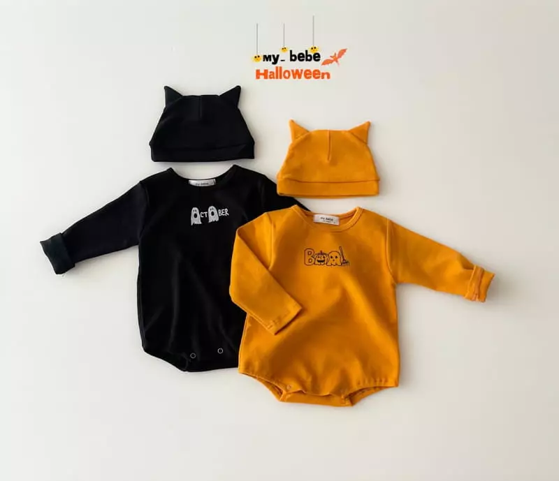 My Bebe - Korean Baby Fashion - #babyoutfit - Bebe Halloween Bodysuit with Bonnet - 10