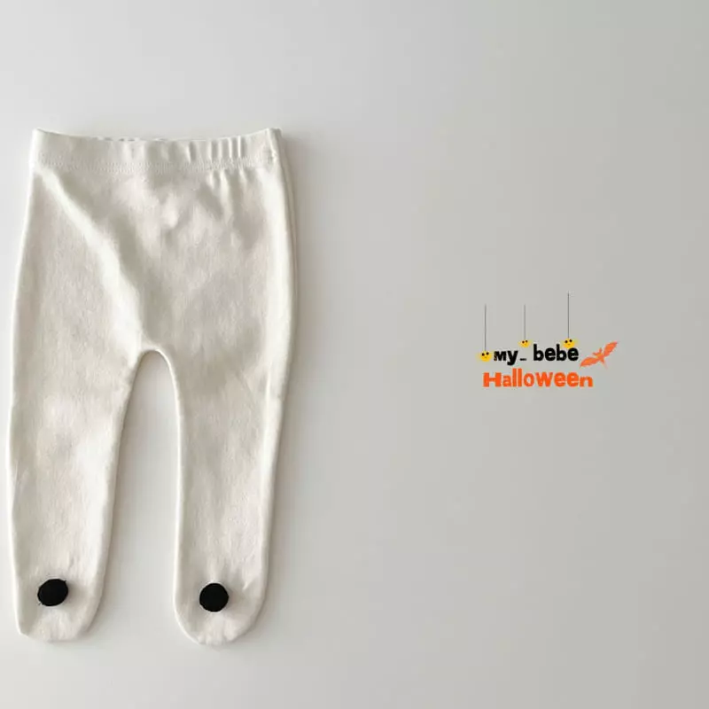 My Bebe - Korean Baby Fashion - #babyoutfit - Halloween Pong Pong Foot Leggings - 9
