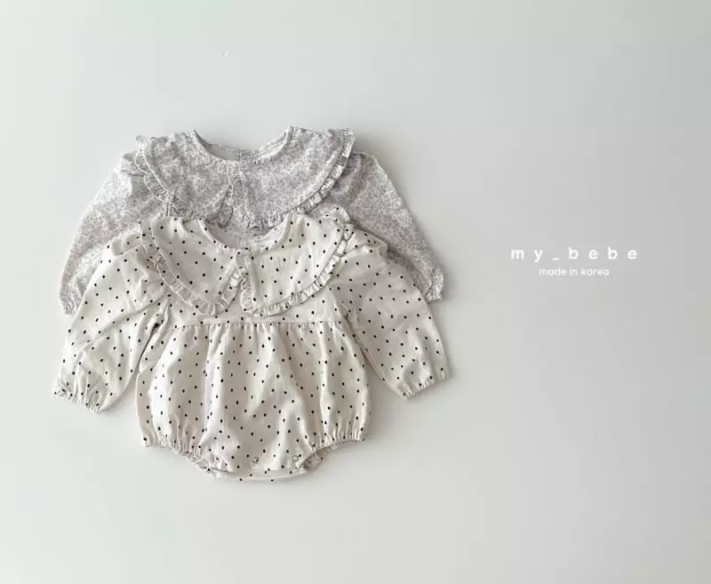 My Bebe - Korean Baby Fashion - #babyoutfit - Frill Collar Bodysuit