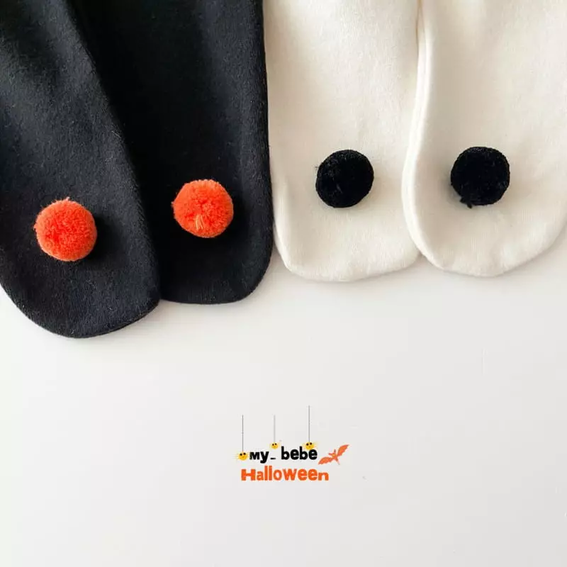 My Bebe - Korean Baby Fashion - #onlinebabyboutique - Halloween Pong Pong Foot Leggings - 11