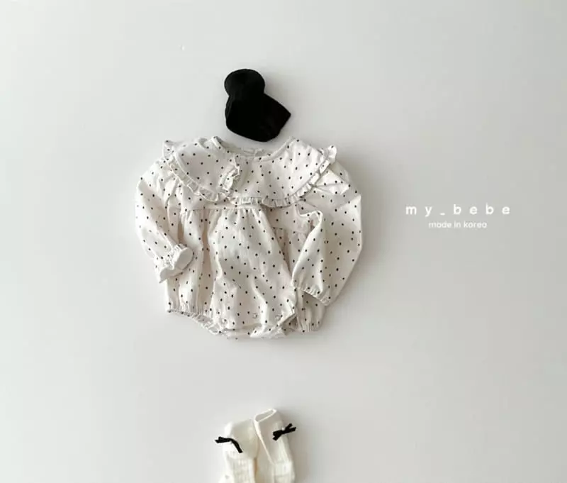 My Bebe - Korean Baby Fashion - #onlinebabyboutique - Frill Collar Bodysuit - 3