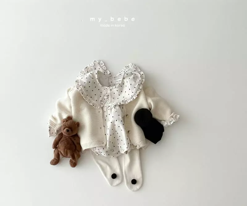 My Bebe - Korean Baby Fashion - #onlinebabyboutique - Frill Collar Bodysuit - 4