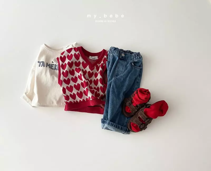My Bebe - Korean Children Fashion - #Kfashion4kids - V Neck Jacquard Vest - 7