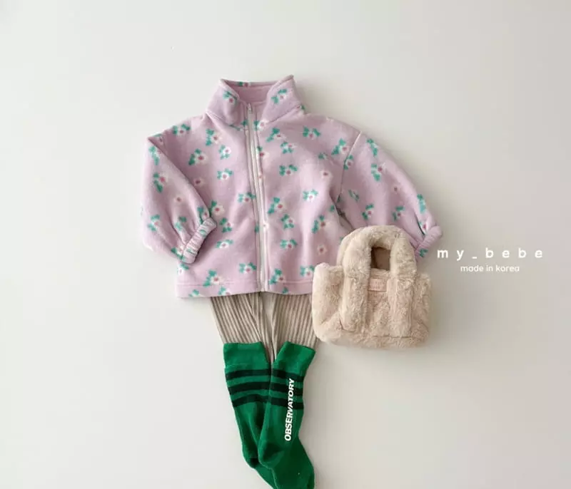 My Bebe - Korean Children Fashion - #kidzfashiontrend - Fleece Zip-up - 4