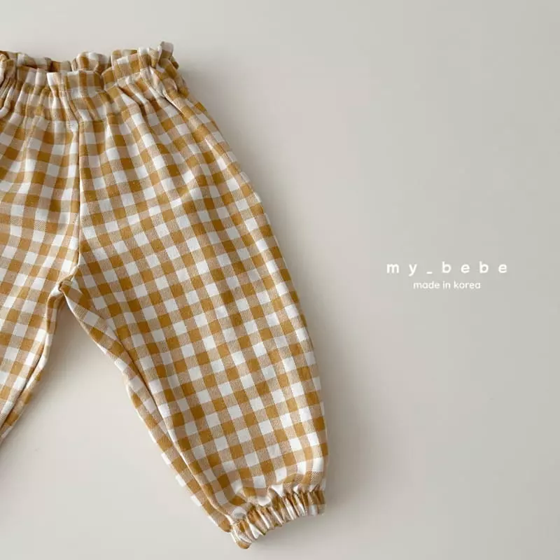 My Bebe - Korean Children Fashion - #kidsshorts - Check Pumpkin Pants - 6