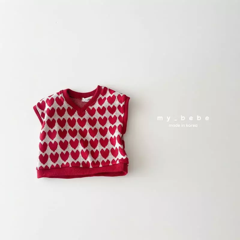 My Bebe - Korean Children Fashion - #fashionkids - V Neck Jacquard Vest - 4