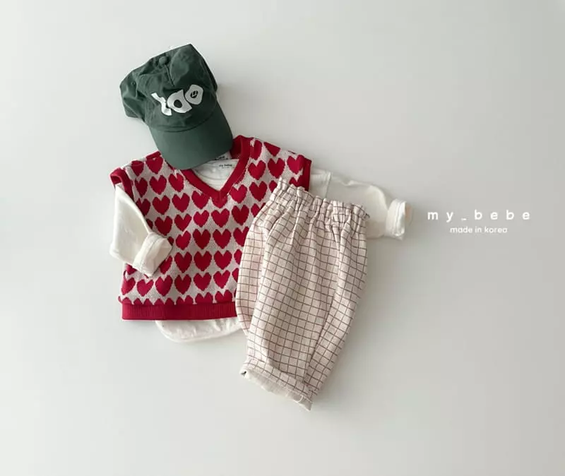 My Bebe - Korean Children Fashion - #kidsstore - V Neck Jacquard Vest - 5
