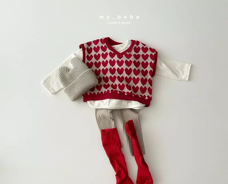 My Bebe - Korean Children Fashion - #littlefashionista - V Neck Jacquard Vest - 8
