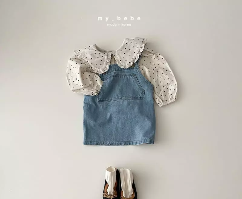My Bebe - Korean Children Fashion - #littlefashionista - Big Collar Blouse - 6
