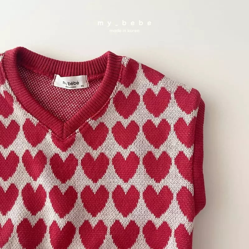 My Bebe - Korean Children Fashion - #magicofchildhood - V Neck Jacquard Vest - 9