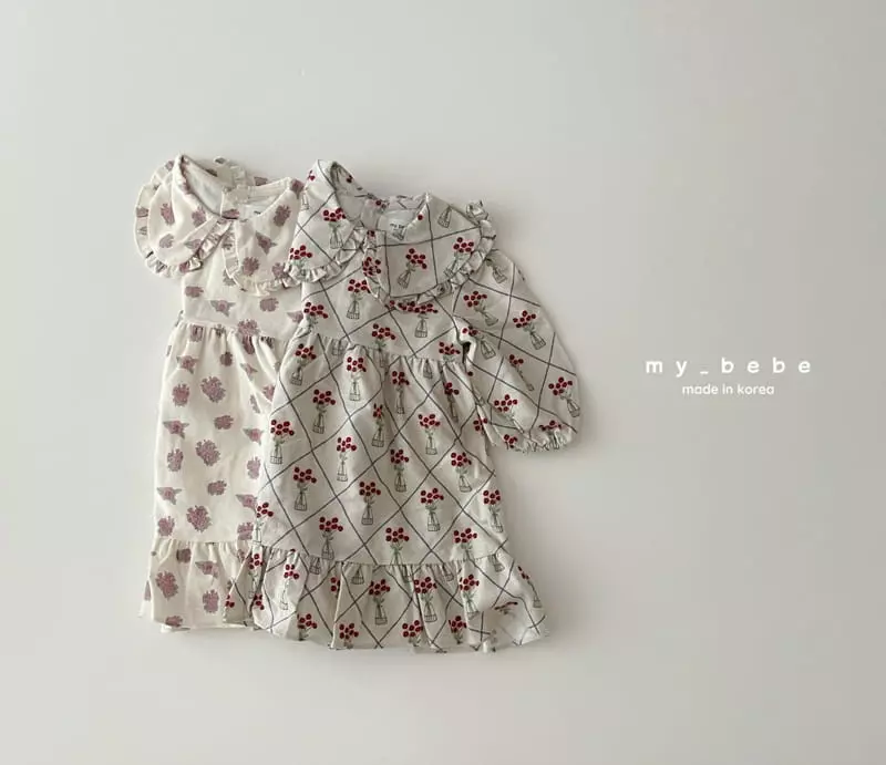 My Bebe - Korean Children Fashion - #magicofchildhood - Frill Collar One-piece - 3