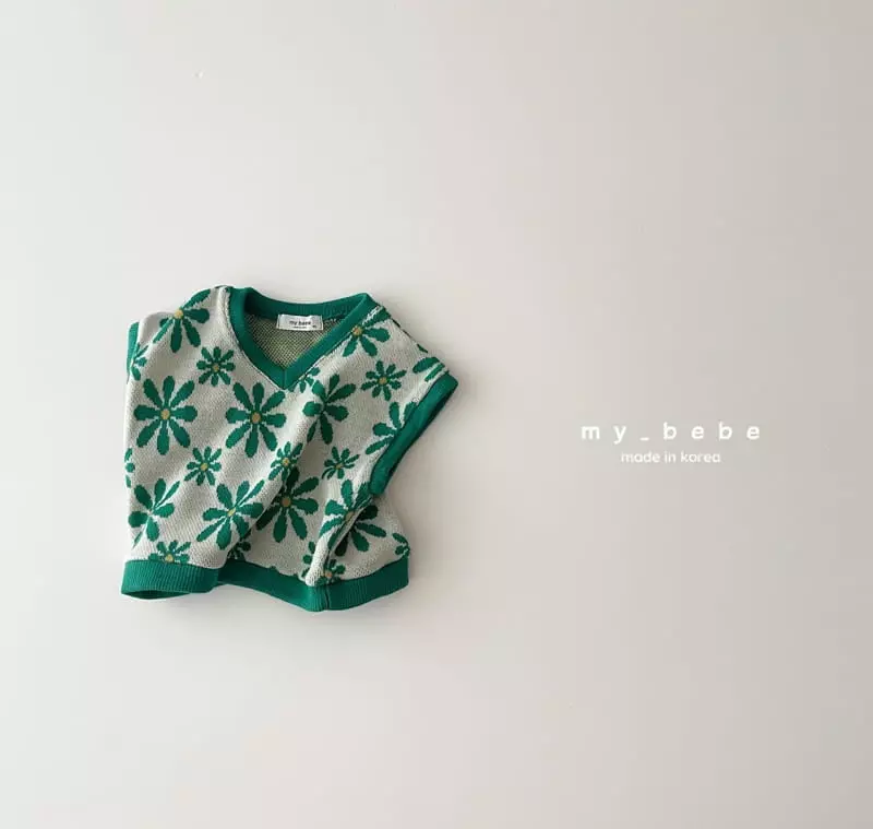My Bebe - Korean Children Fashion - #minifashionista - V Neck Jacquard Vest - 10