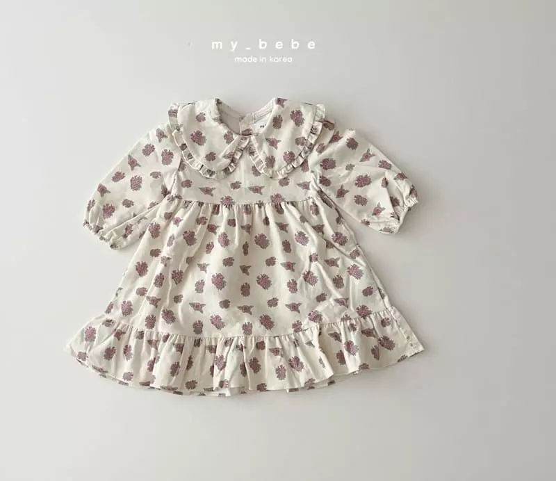 My Bebe - Korean Children Fashion - #magicofchildhood - Frill Collar One-piece - 4