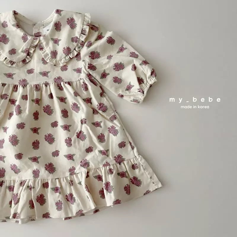 My Bebe - Korean Children Fashion - #stylishchildhood - Frill Collar One-piece - 8