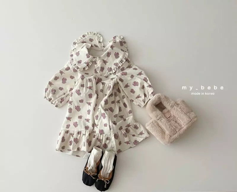 My Bebe - Korean Children Fashion - #todddlerfashion - Frill Collar One-piece - 6