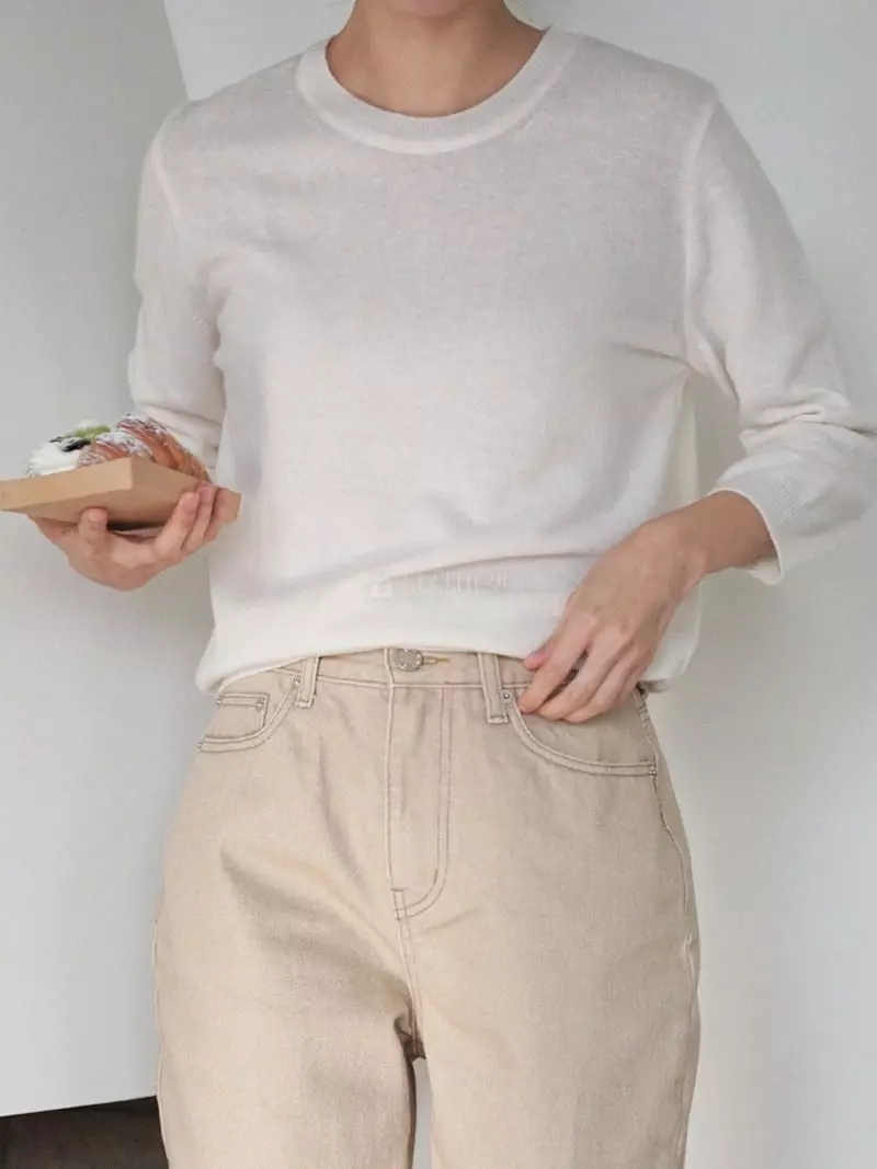 Nan - Korean Women Fashion - #momslook - Soft Cashmere Knit Tee - 2