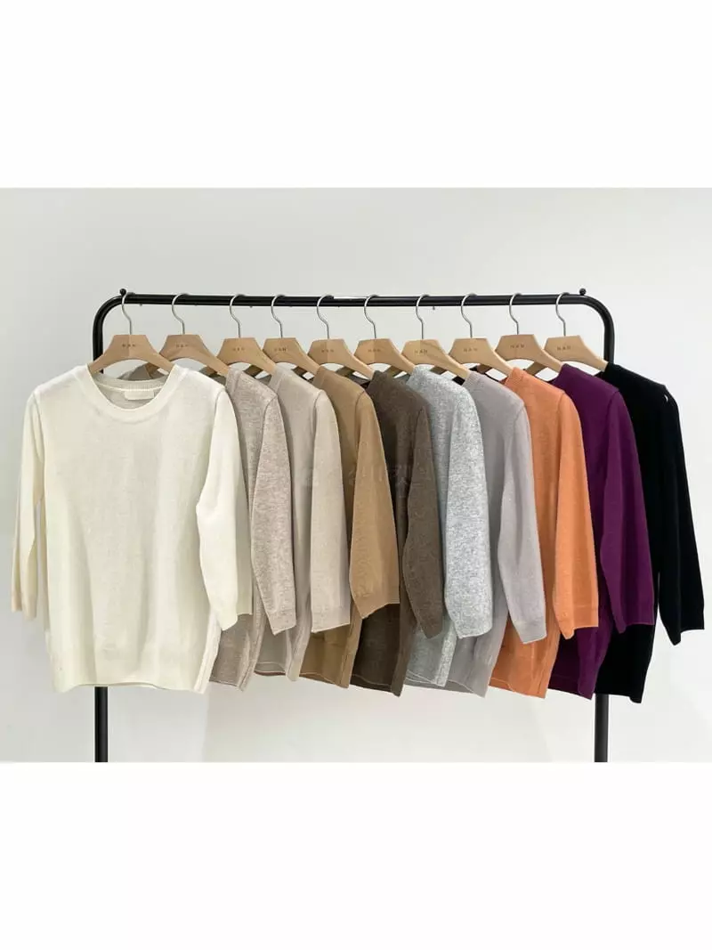 Nan - Korean Women Fashion - #momslook - Soft Cashmere Knit Tee - 5