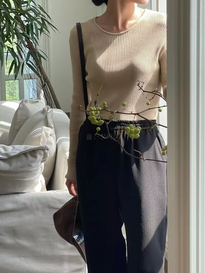 Nan - Korean Women Fashion - #pursuepretty - Turn Up Knit Tee - 6