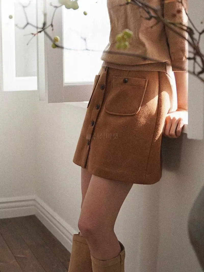 Nan - Korean Women Fashion - #vintageinspired - Button Skirt - 5