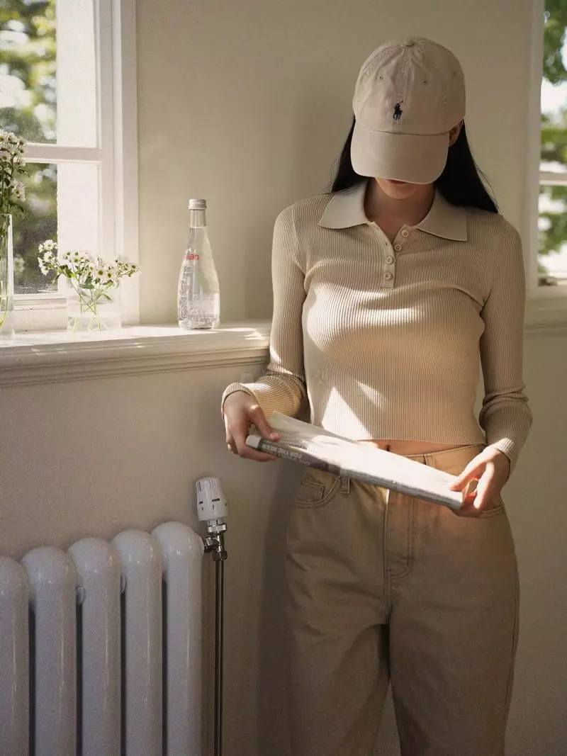 Nan - Korean Women Fashion - #womensfashion - Crop Collar Knit Tee - 7