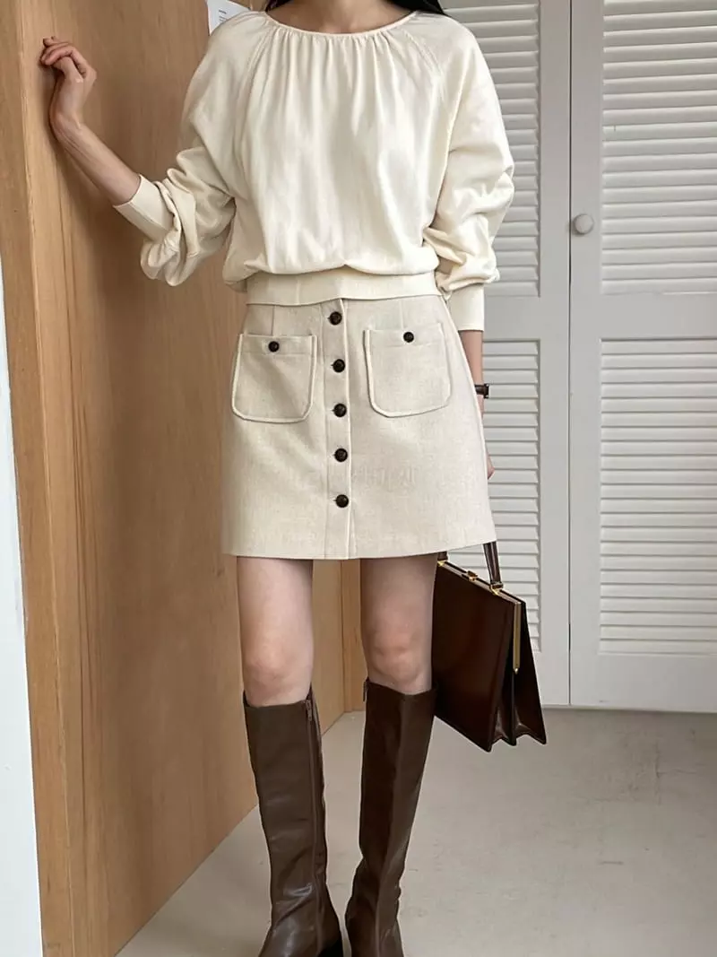 Nan - Korean Women Fashion - #momslook - Shirring Knit Blouse - 4