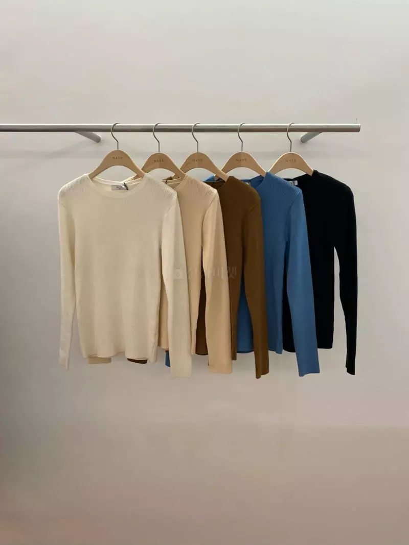 Nave - Korean Women Fashion - #momslook - Daily Knit Tee - 6