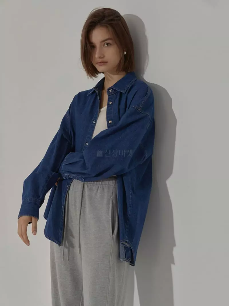 Neroli36 - Korean Women Fashion - #womensfashion - H Puff Denim Shirt - 4